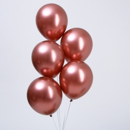 Latex ball 12 ", chrome, set 25 pcs., Bronze color-1
