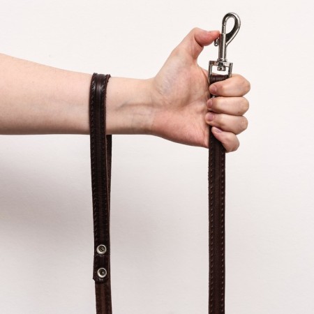 Leather leather single -layer embossed, elongated, 2 m x 1.6 cm brown-5