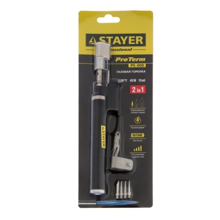 Gas soldering iron/halle/burner Stayer PS400, 1200 ° C, piezuine, regulator, propane/butane-9