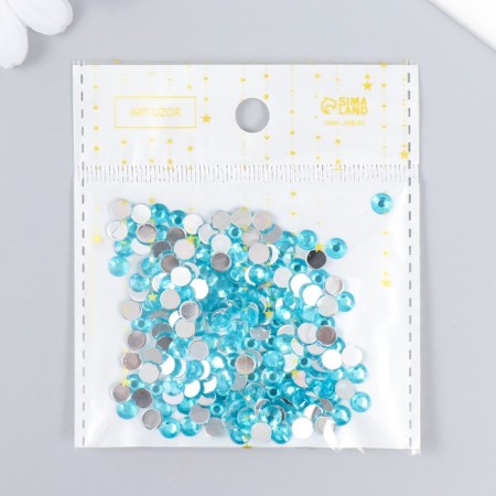 Decor for creativity plastic "Rhinestones Round. Blue" (set of 200 pcs) 0.5x0.5 cm-4