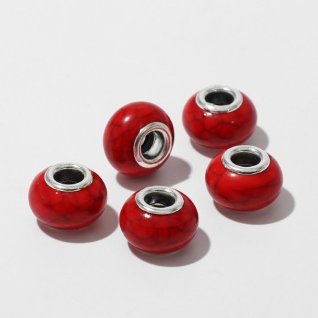 Busina "Texture" for magnesite, red color in silver-1