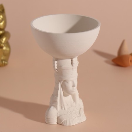 Stand for incense "Egyptian" height 10cm, diameter 7cm white-2