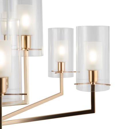 Suspended lamp 60W, 9XE14, 65.5x90 cm, French gold-1
