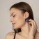 Earrings Metal "Botthega" two ovals, blue color