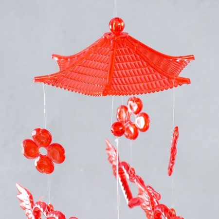 Wind music plastic "Winged hearts" 4 tubes 78 cm-1