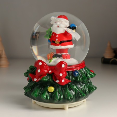 Souvenir Polystone Water Ball Light, Music, Snow Drings "Santa Claus" 12x12x15.5 cm-3