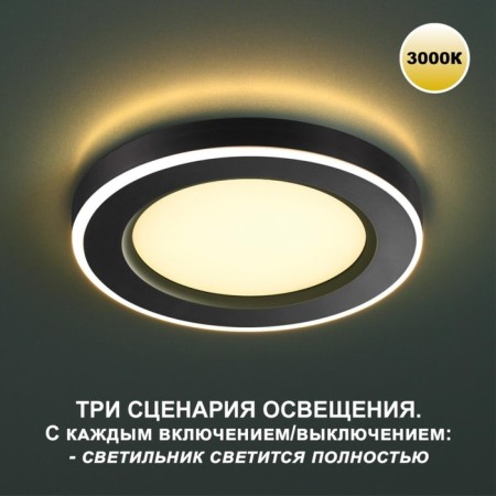 Luminer built -in LED NovOCH. Span, 6W, LED, 30x110x110 mm, black color-3