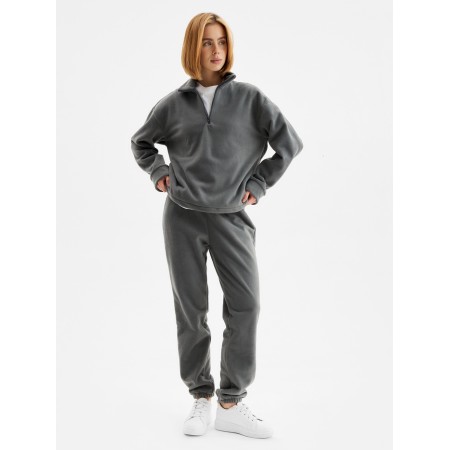 Women's costume (anorax and trousers) minku: Fleece Soft, graphite color, pr 42
