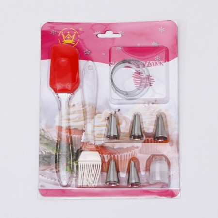 Confectionery set "Ice", 11 objects: blade, brush, cookies 3 pcs, nozzles 5 pcs, adapter-5