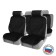 Caps on the seats, in front of+ass, velor, black, set 5 pcs