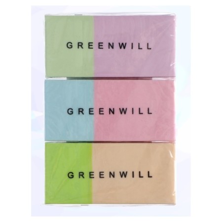 Set of eraser rectangular, 3 pieces, mix-4