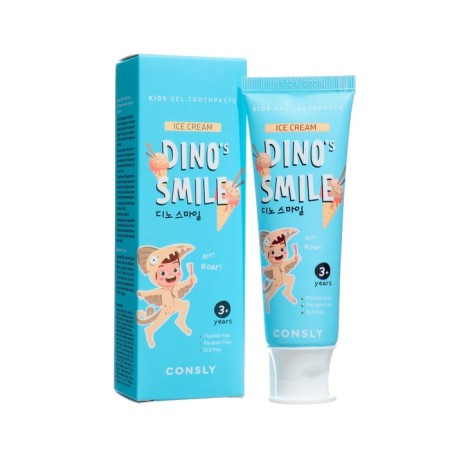 Children's gel toothpaste Consly Dino’s Smile with xylithic and flammable taste, 60 g