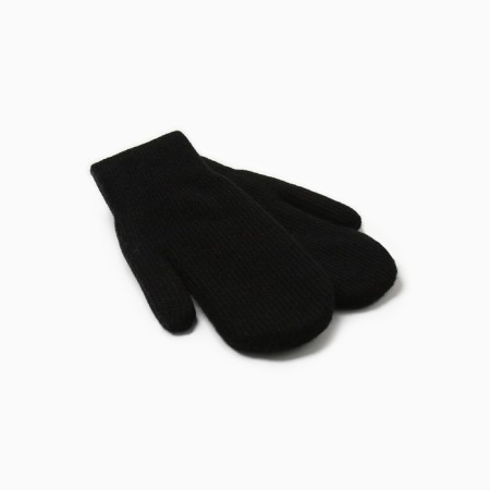 Women's mittens minku, black color, 22 cm