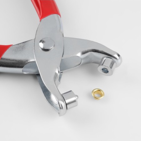 Forceps for installing blocks, with rubberized handles, with blocks, d = 4 mm, 14 × 8 cm, silver/red color-1