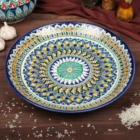 Largan Rishtan ceramics "Patterns", 32 cm, blue