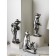 Set of figures "Frog", Polystone, 38 cm, silver color