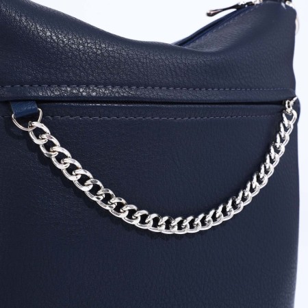 Janelli Cross-Boda Bag on a zipper, 2 external pockets, blue color-3