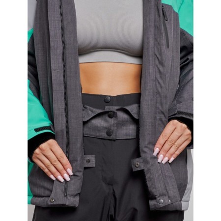 Ski jacket female winter, size 52, green color-6