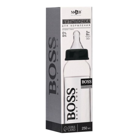 Baby Boss glass bottle for feeding, classic throat, 250 ml., From 3 months.-7