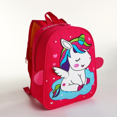 Baby backpack on lightning, pink color