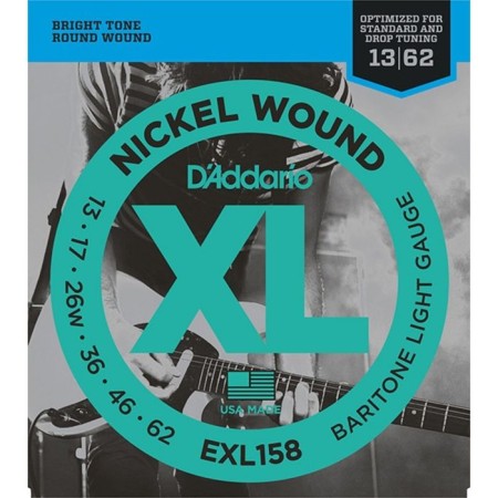 Strings for D`Addario EXL158 XL Nickel Wound Baritone-Light 13-62