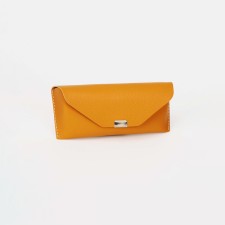 Case for glasses on the button, yellow color