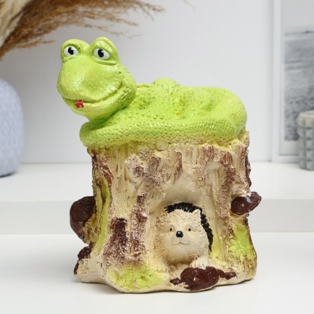 Figure "Snake on the stump" Green apple, 22x20cm