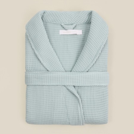 Wafel dressing gown male SL Home: Basic "Azzura", size L, 100% cotton, 300 g/m2-12