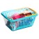 A set of dishes in a basket, 19 items, mix