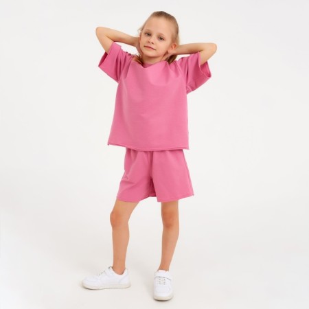 Kids (T -shirt, shorts) minku: casual collection color powder, height 152-3