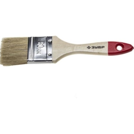Brush flat bison 4-01003-050, natural bristles, wooden pen, 50mm-3