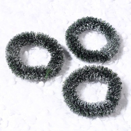 Decor "New Year's Wreath", set of 3 pcs., Size 1 pc. -6.5 cm, dark green color-2