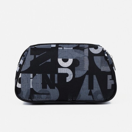 Cosmetic bag with lightning, black/gray color-1