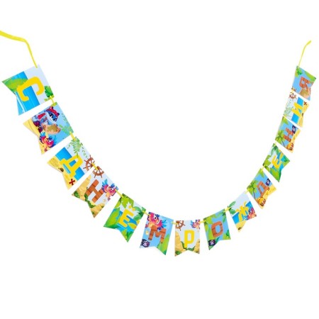 Paper garland with the tape "Treasures of the Pirates"-2