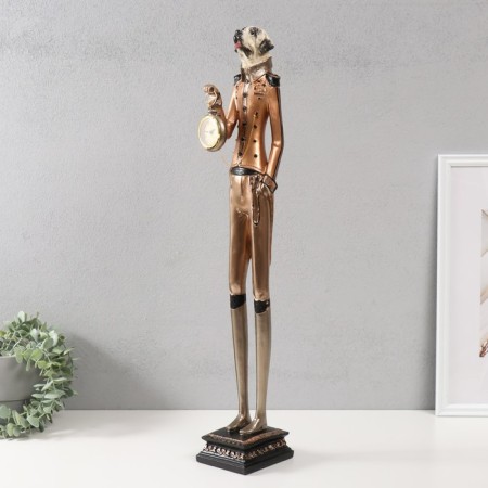 Polystone souvenir with the clock "Dog butler" 12.5x10.5x67 cm-3