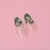 Pattern overhead nails, 24 pcs, with adhesive plates, almond shape, milk/green color