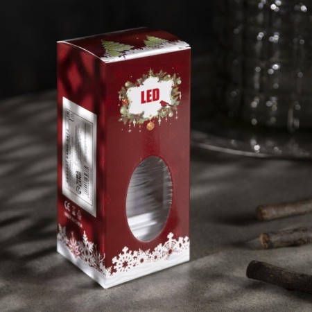 LED figure “White Lantern with a candle” 5.5 × 13 × 5.5 cm, plastic, batteries AG13x3, glow warm white-4