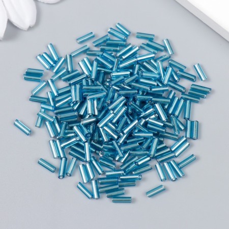 Beads "Zlatka" Glass 10 g, size 3 ", 6 mm, No. 0023" Blue 93 "78545-1