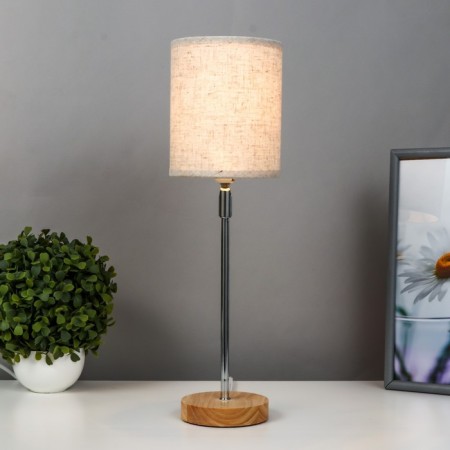 Table lamp 16012/1 E14 40W wood-chrom 12.5x12.5x42 cm