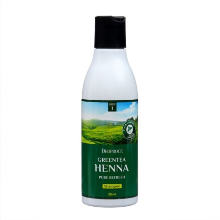 DEOPROCE softening hair shampoo with green tea and henna, 200 ml