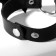 Bracelet Leather "Bat", black color in silver