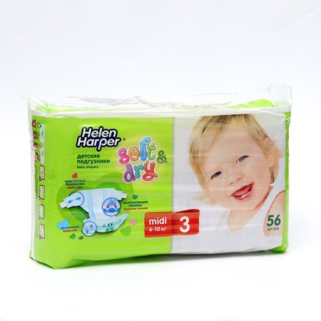 Children's diapers Helen Harper Soft & Dry Midi (6-10 kg), 56 pcs.-1