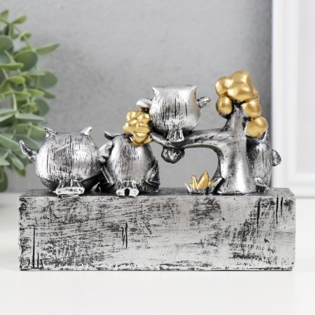 Souvenir Polystone "Bird Family. Welcome" 4x15.2x11 cm-2