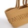 Female wicker bag without fastening, beige color