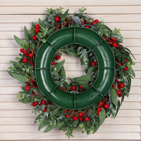 New Year's wreath d- 35 cm "Cozy fairy tale" leaves greens berries-2