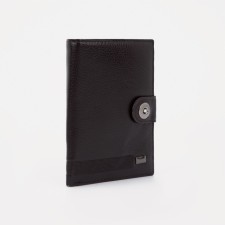 Male purse on Magnet, 3 in 1, department for auto documents and passports, black color