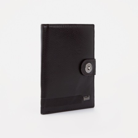 Male purse on Magnet, 3 in 1, department for auto documents and passports, black color
