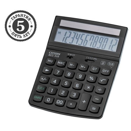 CITIZEN CITIZEN CAPEL CALCAL "ECC-310", 12-bit, 107 x 173 x 34mm, power from a solar battery, black