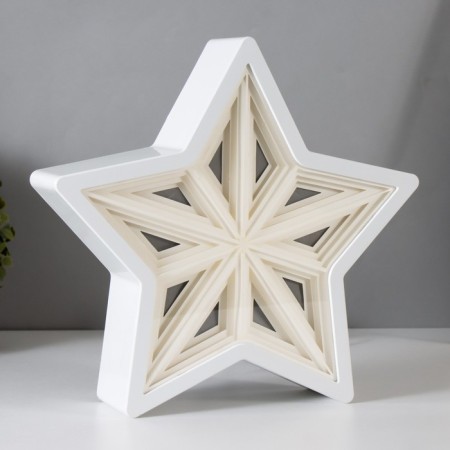 Star's nightlight Led usb from 3haa white batteries 22.5x22.5x5 cm Risalux-1