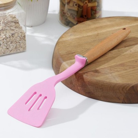 Shovel with slots of the share "Stella", 29 cm, pink color-1